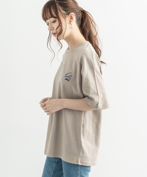 Rocky Monroe（ロッキーモンロー）の「オーバーサイズ パロディプリント 半袖 ビッグT（Tシャツ/カットソー・メンズ・オフホワイト/サックスブルー/ブラック/パープル/ホワイト系/ブラック系/ベージュ系/グリーン系/サックスブルー系/グレイッシュベージュ/グリーン/パープル系・L/S/M）」の20枚目の写真