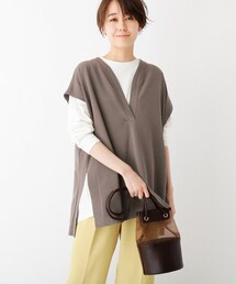 OPAQUE.CLIP | ストレッチレーヨン ニットプルオーバーベスト【WEB限定サイズ】(ベスト)