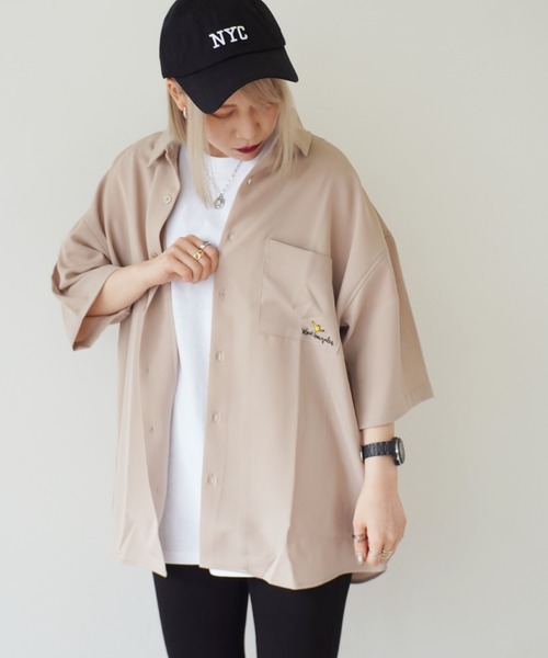 Mark Gonzales（マーク・ゴンザレス）の「【 Mark Gonzales / マークゴンザレス 】 PHOTO Pt. WORK SHIRT / フォトプリント ワーク シャツ（シャツ/ブラウス・メンズ・ホワイト/ベージュ・L/XL/M）」の6枚目の写真