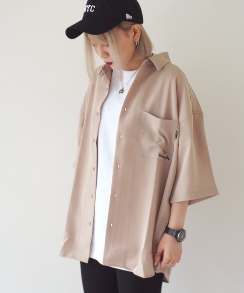 Mark Gonzales（マーク・ゴンザレス）の「【 Mark Gonzales / マークゴンザレス 】 PHOTO Pt. WORK SHIRT / フォトプリント ワーク シャツ（シャツ/ブラウス・メンズ・ホワイト/ベージュ・L/XL/M）」の7枚目の写真