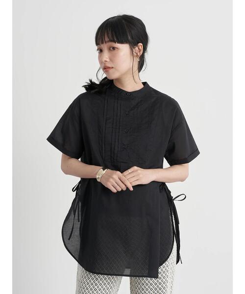 earth music&ecology(アースミュージックアンドエコロジー)の「サイドリボンピンタックチュニック *(Tシャツ/カットソー・レディース・オフホワイト/ブラック・FREE)」の17枚目の写真