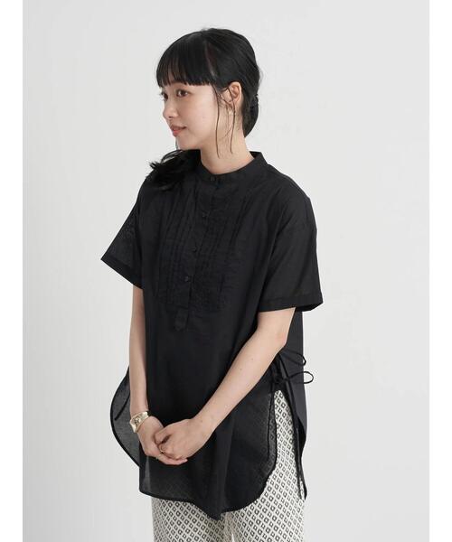 earth music&ecology(アースミュージックアンドエコロジー)の「サイドリボンピンタックチュニック *(Tシャツ/カットソー・レディース・オフホワイト/ブラック・FREE)」の18枚目の写真