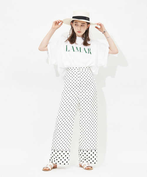 MICA&amp;DEAL ロゴ Tシャツ ヘムラウンド ラグランスリーブ MICA&DEAL（マイカアンドディール） tシャツ MARCIA”ヘムラウンドロゴ