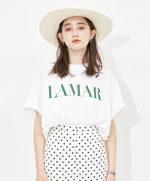 MICA&amp;DEAL ロゴ Tシャツ ヘムラウンド ラグランスリーブ MICA&DEAL（マイカアンドディール） tシャツ MARCIA”ヘムラウンドロゴ
