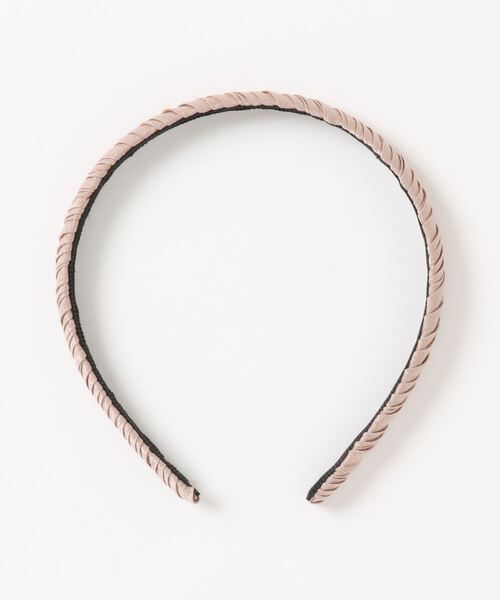 NATURAL BEAUTY BASIC（ナチュラルビューティーベーシック）の「プリーツサテンカチューシャ（カチューシャ・レディース・ベージュ/ダークオレンジ・ﾌﾘ-）」の2枚目の写真