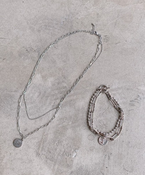 VANNIE U（ヴァニーユー）の「2連コインチェーンネックレス（ネックレス・レディース・シルバー・FREE）」の4枚目の写真