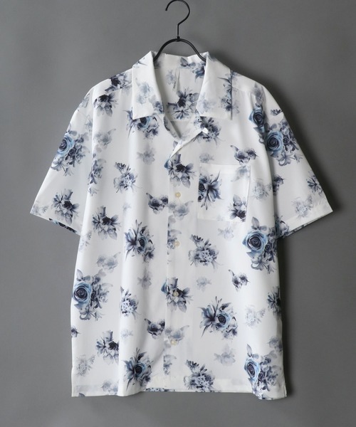 SITRY(シトリー)の「patterned all over Open Collar shirt/総柄 オープンカラーシャツ(シャツ/ブラウス・メンズ・ホワイト/ブラック/ホワイト系その他/ブラック系その他/ベージュ系その他/ホワイト系その他2/ブラック系その他2/ブラック系その他3/ホワイト系その他4/ブラック系その他4/サックスブルー/ブラック系その他5/ホワイト系その他5/イエロー/ラベンダー/ホワイト系その他3・M/LL/L/XL)」の3枚目の写真