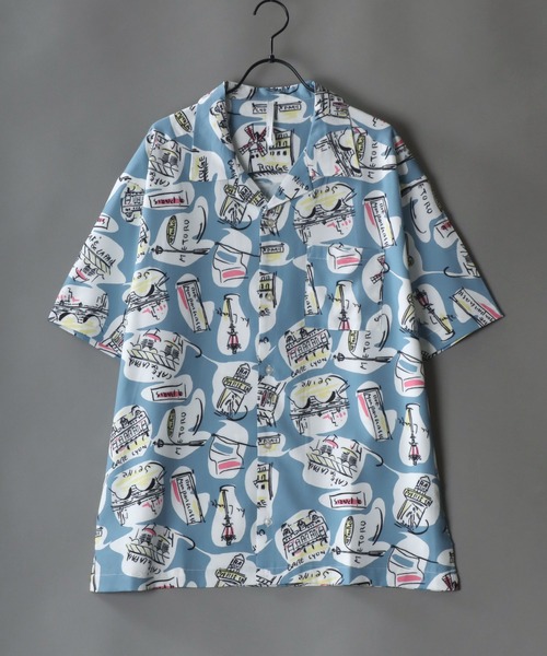 SITRY(シトリー)の「patterned all over Open Collar shirt/総柄 オープンカラーシャツ(シャツ/ブラウス・メンズ・ホワイト/ブラック/ホワイト系その他/ブラック系その他/ベージュ系その他/ホワイト系その他2/ブラック系その他2/ブラック系その他3/ホワイト系その他4/ブラック系その他4/サックスブルー/ブラック系その他5/ホワイト系その他5/イエロー/ラベンダー/ホワイト系その他3・M/LL/L/XL)」の14枚目の写真