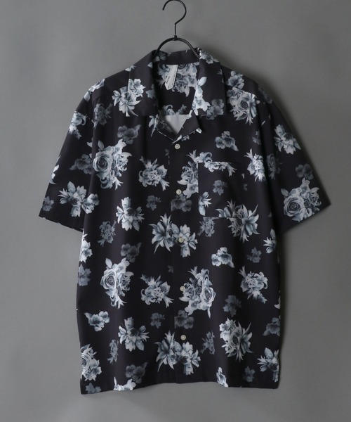 SITRY(シトリー)の「patterned all over Open Collar shirt/総柄 オープンカラーシャツ(シャツ/ブラウス・メンズ・ホワイト/ブラック/ホワイト系その他/ブラック系その他/ベージュ系その他/ホワイト系その他2/ブラック系その他2/ブラック系その他3/ホワイト系その他4/ブラック系その他4/サックスブルー/ブラック系その他5/ホワイト系その他5/イエロー/ラベンダー/ホワイト系その他3・M/LL/L/XL)」の9枚目の写真