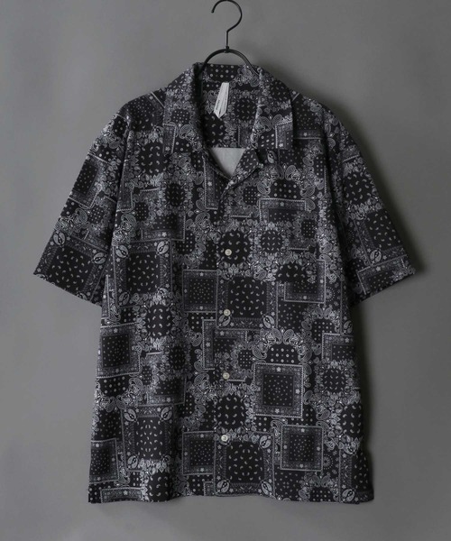 SITRY(シトリー)の「patterned all over Open Collar shirt/総柄 オープンカラーシャツ(シャツ/ブラウス・メンズ・ホワイト/ブラック/ホワイト系その他/ブラック系その他/ベージュ系その他/ホワイト系その他2/ブラック系その他2/ブラック系その他3/ホワイト系その他4/ブラック系その他4/サックスブルー/ブラック系その他5/ホワイト系その他5/イエロー/ラベンダー/ホワイト系その他3・M/LL/L/XL)」の10枚目の写真