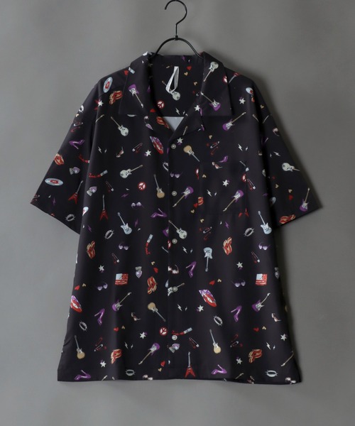 SITRY(シトリー)の「patterned all over Open Collar shirt/総柄 オープンカラーシャツ(シャツ/ブラウス・メンズ・ホワイト/ブラック/ホワイト系その他/ブラック系その他/ベージュ系その他/ホワイト系その他2/ブラック系その他2/ブラック系その他3/ホワイト系その他4/ブラック系その他4/サックスブルー/ブラック系その他5/ホワイト系その他5/イエロー/ラベンダー/ホワイト系その他3・M/LL/L/XL)」の11枚目の写真