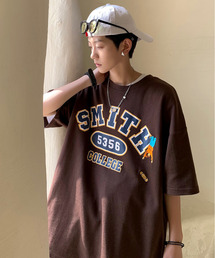 neos | 【neos -addictive design-】ビッグシルエット 刺繍 プリント ポンチ クルーネック Tシャツ(Tシャツ/カットソー)