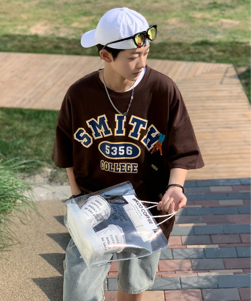 neos（ネオス）の「【neos -addictive design-】ビッグシルエット 刺繍 プリント ポンチ クルーネック Tシャツ（Tシャツ/カットソー・メンズ・ホワイト/ブラウン/グリーン/スミクロ・MEDIUM/LARGE）」の9枚目の写真