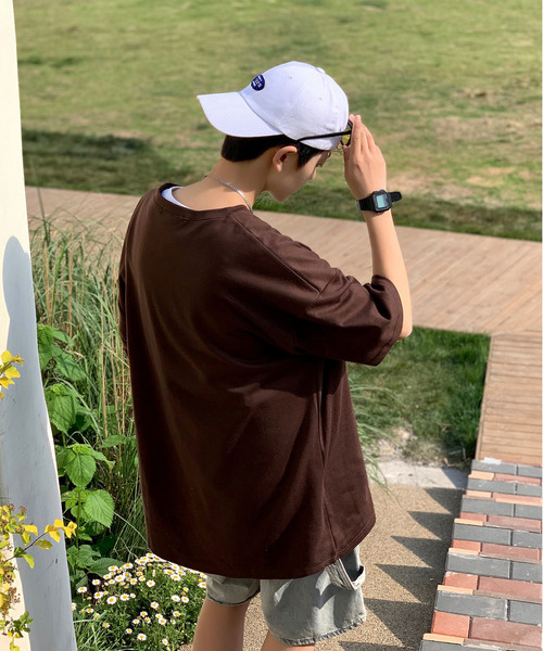 neos（ネオス）の「【neos -addictive design-】ビッグシルエット 刺繍 プリント ポンチ クルーネック Tシャツ（Tシャツ/カットソー・メンズ・ホワイト/ブラウン/グリーン/スミクロ・MEDIUM/LARGE）」の6枚目の写真