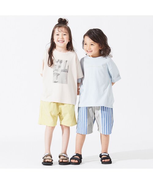 BREEZE（ブリーズ）の「もっとスズシーストライプパンツ 5分丈（その他パンツ・キッズ・ベージュ/ブルー/グリーン・120/130/150/90/110/100/140）」の6枚目の写真