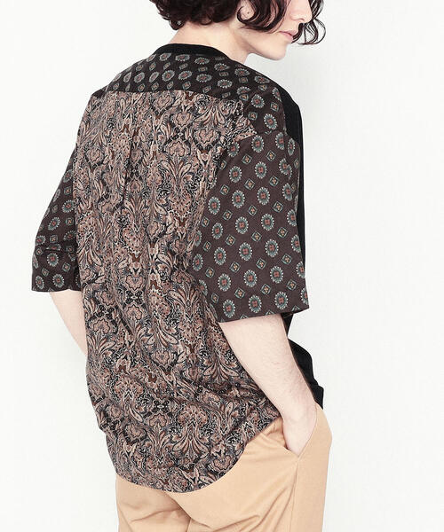 TOMORROWLAND （トゥモローランド）の「【WEB限定】コットンジャージー ペイズリーシャツコンビ クルーネックTシャツ（Tシャツ/カットソー・メンズ・ブラック系その他・S/M/L）」の3枚目の写真