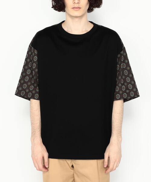 TOMORROWLAND （トゥモローランド）の「【WEB限定】コットンジャージー ペイズリーシャツコンビ クルーネックTシャツ（Tシャツ/カットソー・メンズ・ブラック系その他・S/M/L）」の4枚目の写真