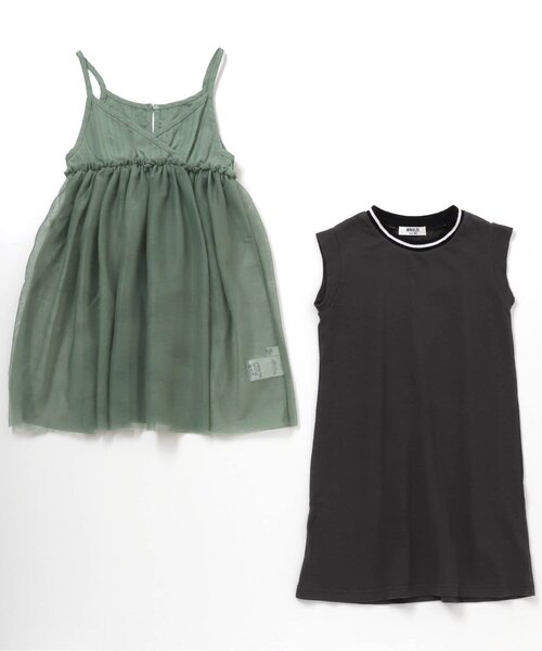 BREEZE(ブリーズ)の「チュールキャミワンピースセット(ワンピース・キッズ・オレンジ/ミント・120/110/90/80/140/130/100)」の3枚目の写真