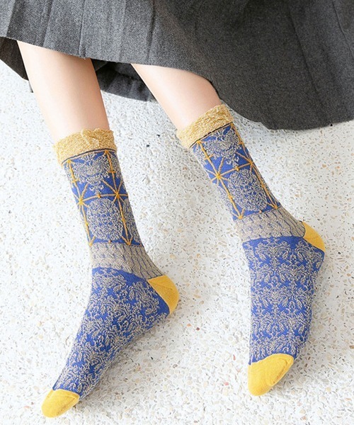 セール F D ヨーロピアンレトロソックス ソックス 靴下 Fun Daily ファンアンドデイリー のファッション通販 Zozotown