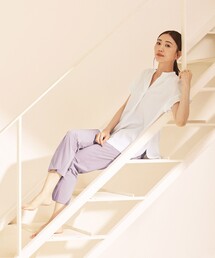 J.PRESS Ladies（J.プレス レディス）の「【WEB限定・UVケア・接触冷感】シャツ×パンツ ツインセット（セットアップ）」