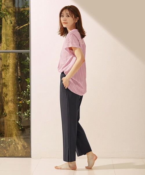 J.PRESS Ladies(J.プレス レディス)の「【WEB限定・UVケア・接触冷感】シャツ×パンツ ツインセット(セットアップ・レディース・ブルー系1/ライトグレー系1/ピンク系1/ホワイト系・XS)」の4枚目の写真