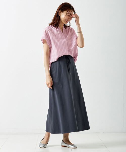 J.PRESS Ladies(J.プレス レディス)の「【WEB限定・UVケア・接触冷感】シャツ×パンツ ツインセット(セットアップ・レディース・ブルー系1/ライトグレー系1/ピンク系1/ホワイト系・XS)」の5枚目の写真