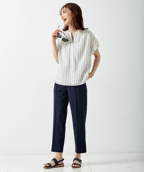 J.PRESS Ladies(J.プレス レディス)の「【WEB限定・UVケア・接触冷感】シャツ×パンツ ツインセット(セットアップ・レディース・ブルー系1/ライトグレー系1/ピンク系1/ホワイト系・XS)」の6枚目の写真