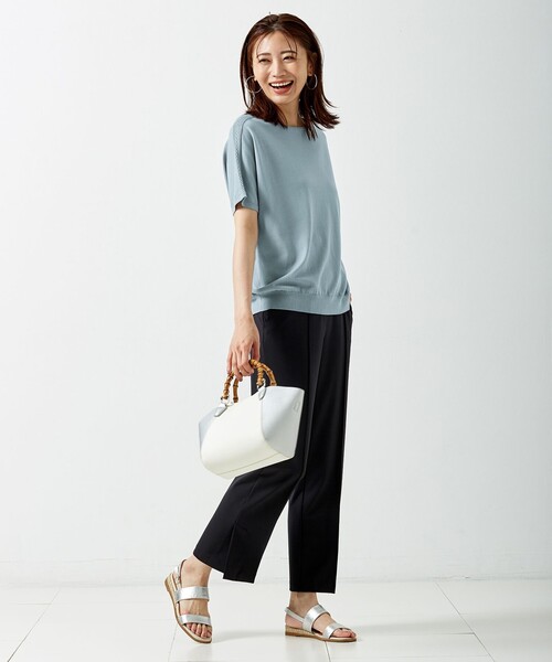 J.PRESS Ladies(J.プレス レディス)の「【WEB限定・UVケア・接触冷感】シャツ×パンツ ツインセット(セットアップ・レディース・ブルー系1/ライトグレー系1/ピンク系1/ホワイト系・XS)」の8枚目の写真