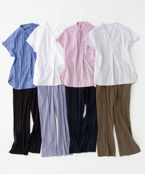 J.PRESS Ladies(J.プレス レディス)の「【WEB限定・UVケア・接触冷感】シャツ×パンツ ツインセット(セットアップ・レディース・ブルー系1/ライトグレー系1/ピンク系1/ホワイト系・XS)」の9枚目の写真