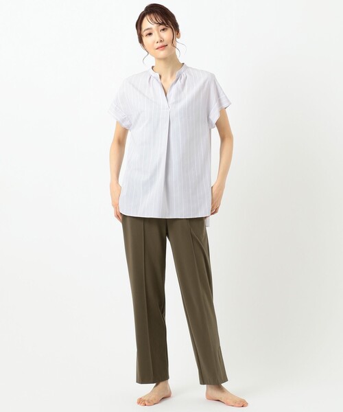J.PRESS Ladies(J.プレス レディス)の「【WEB限定・UVケア・接触冷感】シャツ×パンツ ツインセット(セットアップ・レディース・ブルー系1/ライトグレー系1/ピンク系1/ホワイト系・XS)」の10枚目の写真