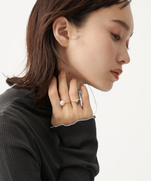 CITEN（シテン）の「＜CITEN（シテン）＞ワンストーン リング/指輪（リング・レディース・ダークグレー/オフホワイト・11）」の6枚目の写真