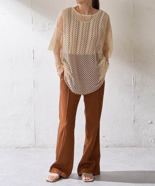 DISCOAT（ディスコート）の「デカメッシュプルオーバー（ニット/セーター・レディース・ホワイト系その他/グリーン/ブラック/モカ・FREE）」の7枚目の写真