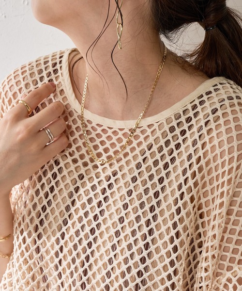 DISCOAT（ディスコート）の「デカメッシュプルオーバー（ニット/セーター・レディース・ホワイト系その他/グリーン/ブラック/モカ・FREE）」の5枚目の写真