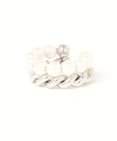 AMERICAN HOLIC(アメリカンホリック)の「ツイストメタル&パール2連イヤカフ(ピアス(両耳用)・レディース・シルバー/ゴールド・FREE)」の9枚目の写真