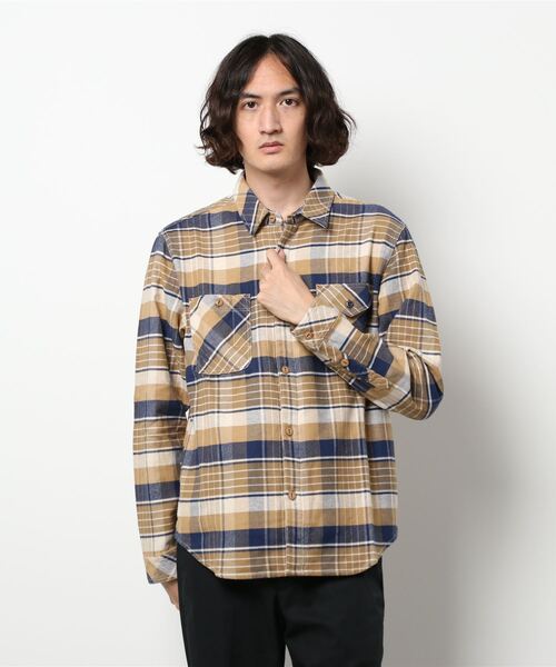 KRIFF MAYER（クリフメイヤー）の「ヘビーネルワークシャツ（シャツ/ブラウス・メンズ・ベージュ/ブラウン/レッド/カラフル・SMALL/MEDIUM/LARGE/X-LARGE）」の2枚目の写真