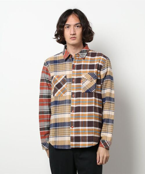 KRIFF MAYER（クリフメイヤー）の「ヘビーネルワークシャツ（シャツ/ブラウス・メンズ・ベージュ/ブラウン/レッド/カラフル・SMALL/MEDIUM/LARGE/X-LARGE）」の4枚目の写真