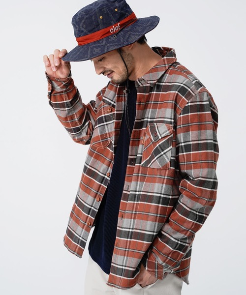 KRIFF MAYER（クリフメイヤー）の「ヘビーネルワークシャツ（シャツ/ブラウス・メンズ・ベージュ/ブラウン/レッド/カラフル・SMALL/MEDIUM/LARGE/X-LARGE）」の3枚目の写真