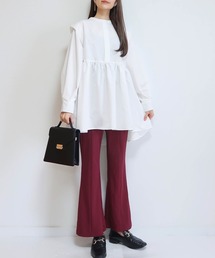 PURIL | 【PURIL】ショルダータック　スタンドカラーチュニックブラウス(シャツ/ブラウス)