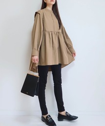 PURIL | 【PURIL】ショルダータック　スタンドカラーチュニックブラウス(シャツ/ブラウス)