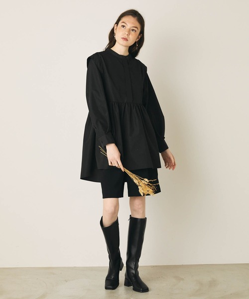 PURIL（ピュリル）の「【PURIL】ショルダータック　スタンドカラーチュニックブラウス（シャツ/ブラウス・レディース・ホワイト/ブラック/モカ・S/M）」の10枚目の写真