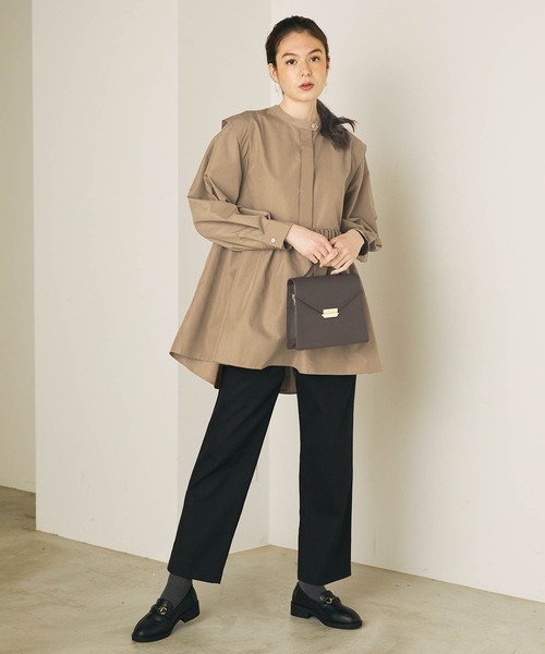 PURIL（ピュリル）の「【PURIL】ショルダータック　スタンドカラーチュニックブラウス（シャツ/ブラウス・レディース・ホワイト/ブラック/モカ・S/M）」の16枚目の写真