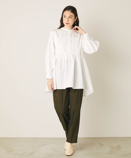PURIL（ピュリル）の「【PURIL】ショルダータック　スタンドカラーチュニックブラウス（シャツ/ブラウス・レディース・ホワイト/ブラック/モカ・S/M）」の9枚目の写真