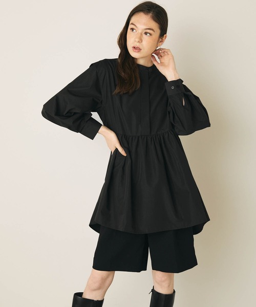 PURIL（ピュリル）の「【PURIL】ショルダータック　スタンドカラーチュニックブラウス（シャツ/ブラウス・レディース・ホワイト/ブラック/モカ・S/M）」の5枚目の写真