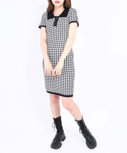 セール 千鳥柄半袖ポロワンピース ワンピース Wc ダブル シー のファッション通販 Zozotown