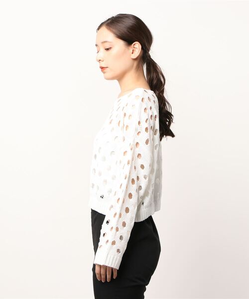 Figments（フィグメンツ）の「ホールカットアウトニット（ニット/セーター・レディース・ホワイト/カーキ・FREE）」の11枚目の写真