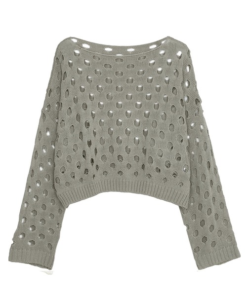 Figments（フィグメンツ）の「ホールカットアウトニット（ニット/セーター・レディース・ホワイト/カーキ・FREE）」の6枚目の写真