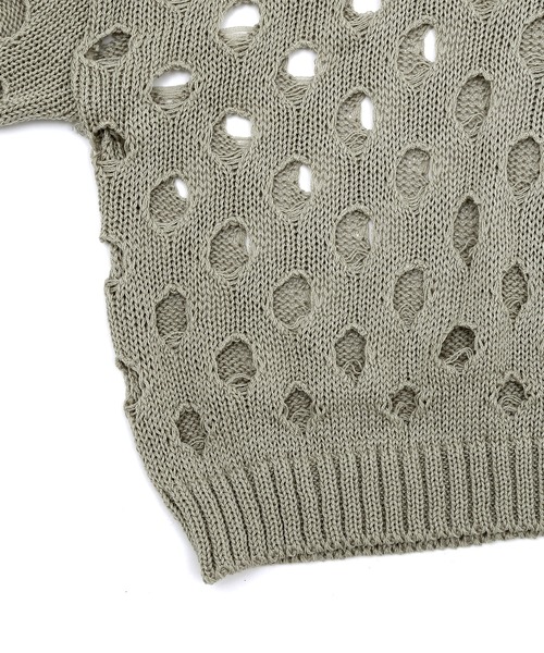 Figments（フィグメンツ）の「ホールカットアウトニット（ニット/セーター・レディース・ホワイト/カーキ・FREE）」の7枚目の写真