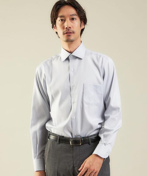 green label relaxing(グリーンレーベルリラクシング)の「<green label relaxing>Cヘリンボーン スリム セミワイド ドレスシャツ -イージーアイロン-(ビジネスシャツ・メンズ・ホワイト/ライトグレー/ライトブルー・39cm/42cm/43cm/40cm/38cm/41cm/37cm)」の3枚目の写真