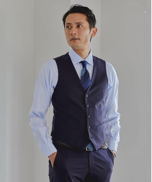 green label relaxing(グリーンレーベルリラクシング)の「<green label relaxing>Cヘリンボーン スリム セミワイド ドレスシャツ -イージーアイロン-(ビジネスシャツ・メンズ・ホワイト/ライトグレー/ライトブルー・39cm/42cm/43cm/40cm/38cm/41cm/37cm)」の4枚目の写真