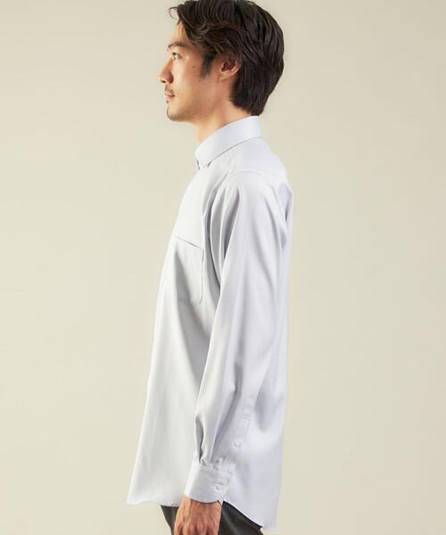 green label relaxing(グリーンレーベルリラクシング)の「<green label relaxing>Cヘリンボーン スリム セミワイド ドレスシャツ -イージーアイロン-(ビジネスシャツ・メンズ・ホワイト/ライトグレー/ライトブルー・39cm/42cm/43cm/40cm/38cm/41cm/37cm)」の8枚目の写真